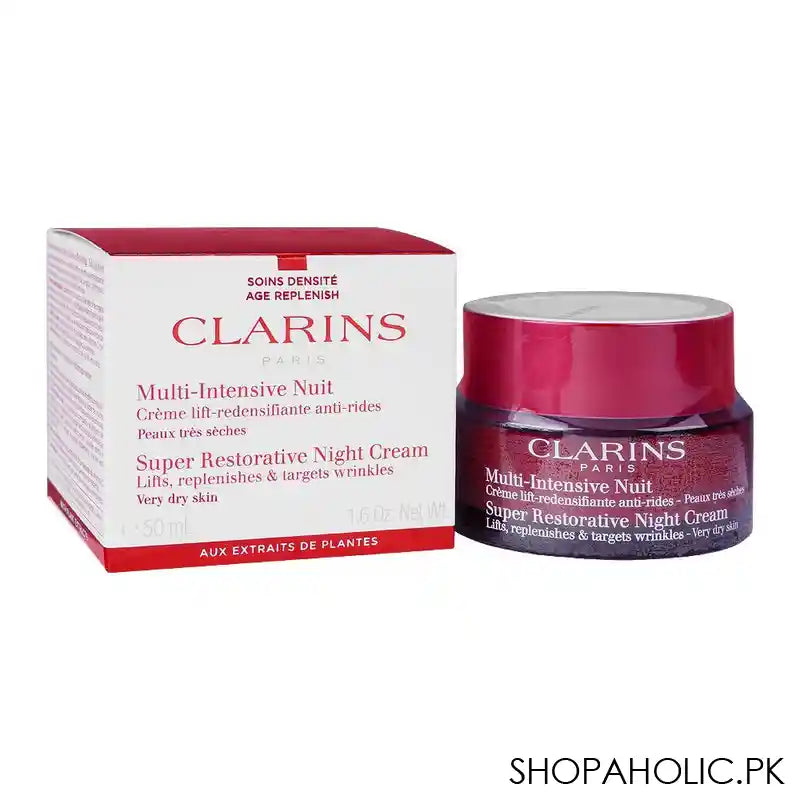 Clarins Paris Super Restorative Night Cream, Very Dry Skin, 50ml - Main Image