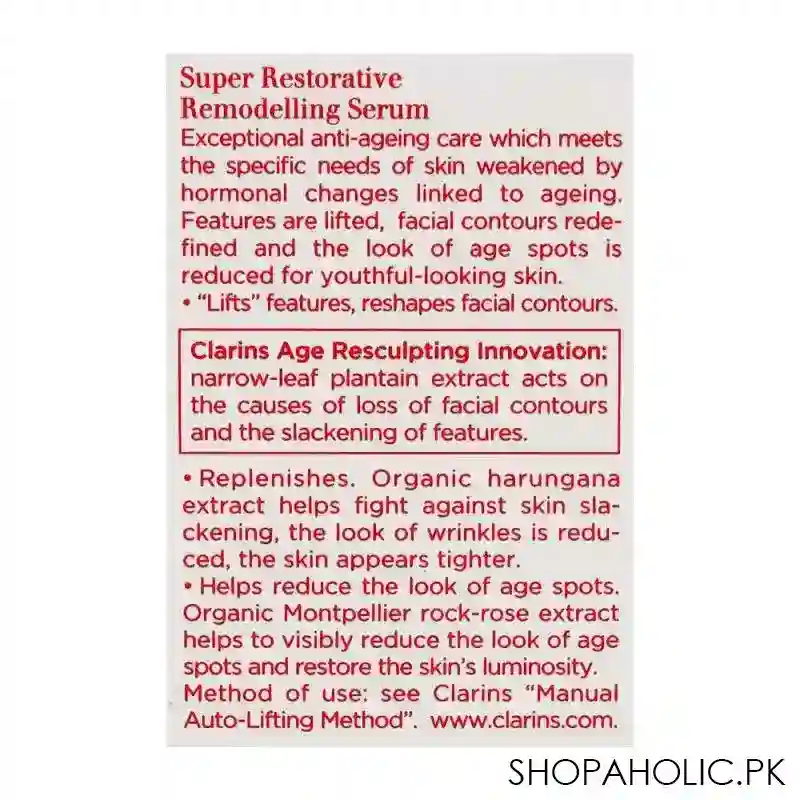clarins paris super restorative remodelling serum, 30ml image5