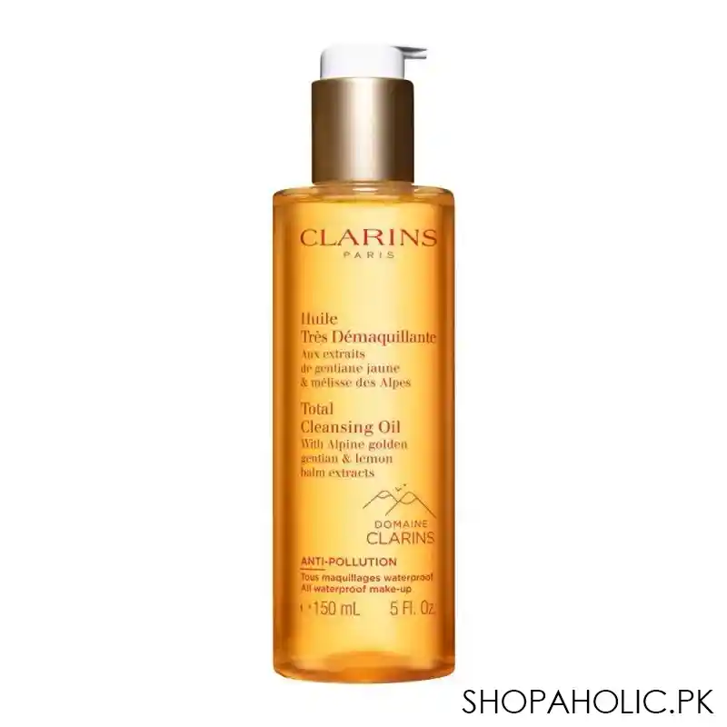 clarins paris total cleansing oil, with alpine golden gentian & lemon balm extracts, 150ml main image