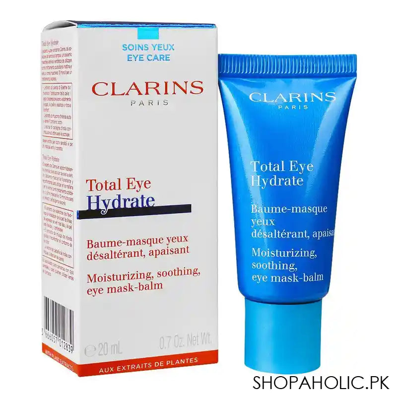 Clarins Paris Total Eye Hydrate Moisturizing, Soothing Eye Mask Balm, 20ml - Main Image