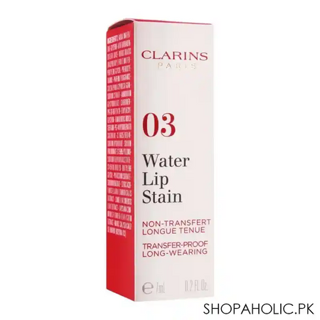 clarins paris water lip stain, long wearing, transfer proof, 03 red water image3