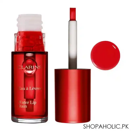 clarins paris water lip stain, long wearing, transfer proof, 03 red water main image