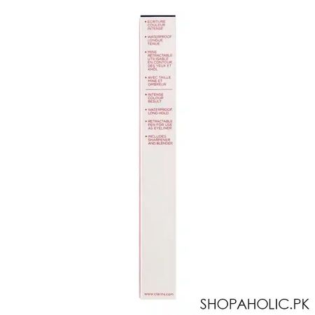 clarins paris waterproof pencil eyeliner, long lasting, 01 black tulip image3