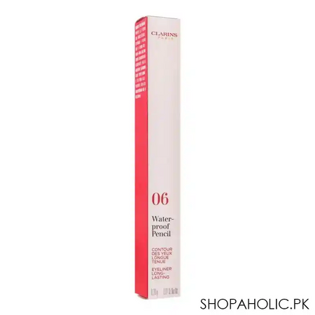 clarins paris waterproof pencil eyeliner, long lasting, 06 smoked wood image2