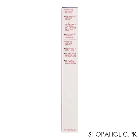 clarins paris waterproof pencil eyeliner, long lasting, 06 smoked wood image3