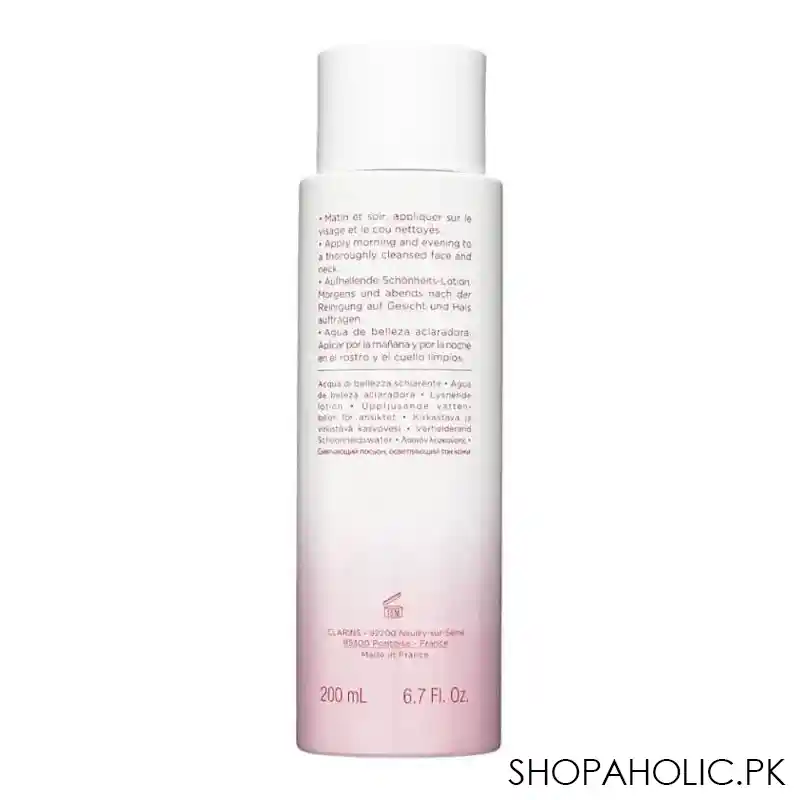 clarins paris white plus brightening aqua treatment lotion, smoothes & hydrates, 200ml image2