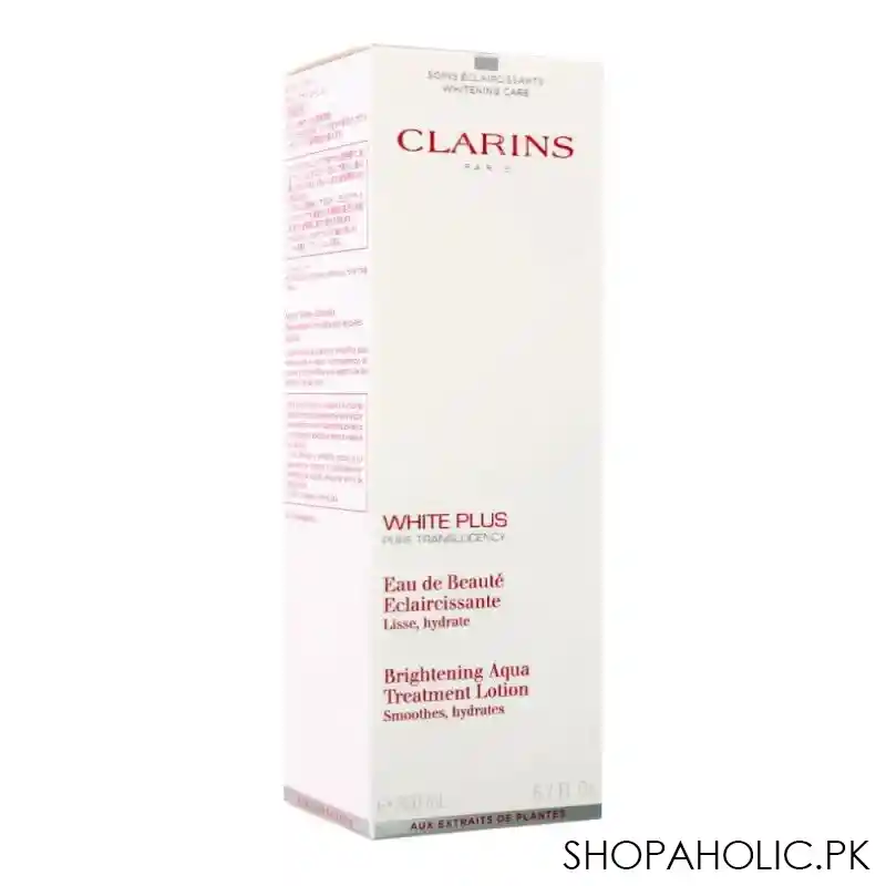 clarins paris white plus brightening aqua treatment lotion, smoothes & hydrates, 200ml image3