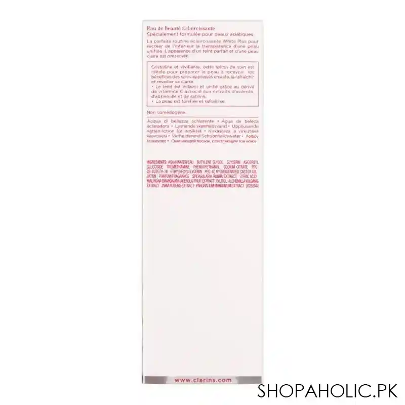 clarins paris white plus brightening aqua treatment lotion, smoothes & hydrates, 200ml image4