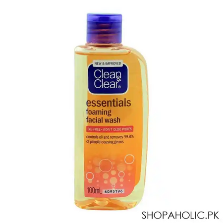 clean & clear essentials foaming face wash, oil free, 100ml image2