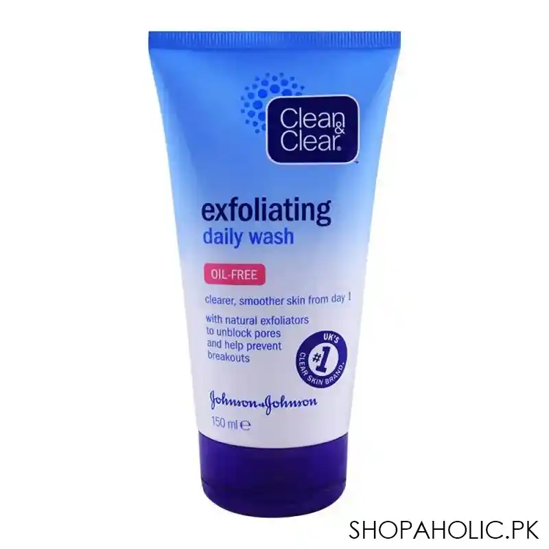 clean & clear exfoliating daily wash, oil free, 150ml image2