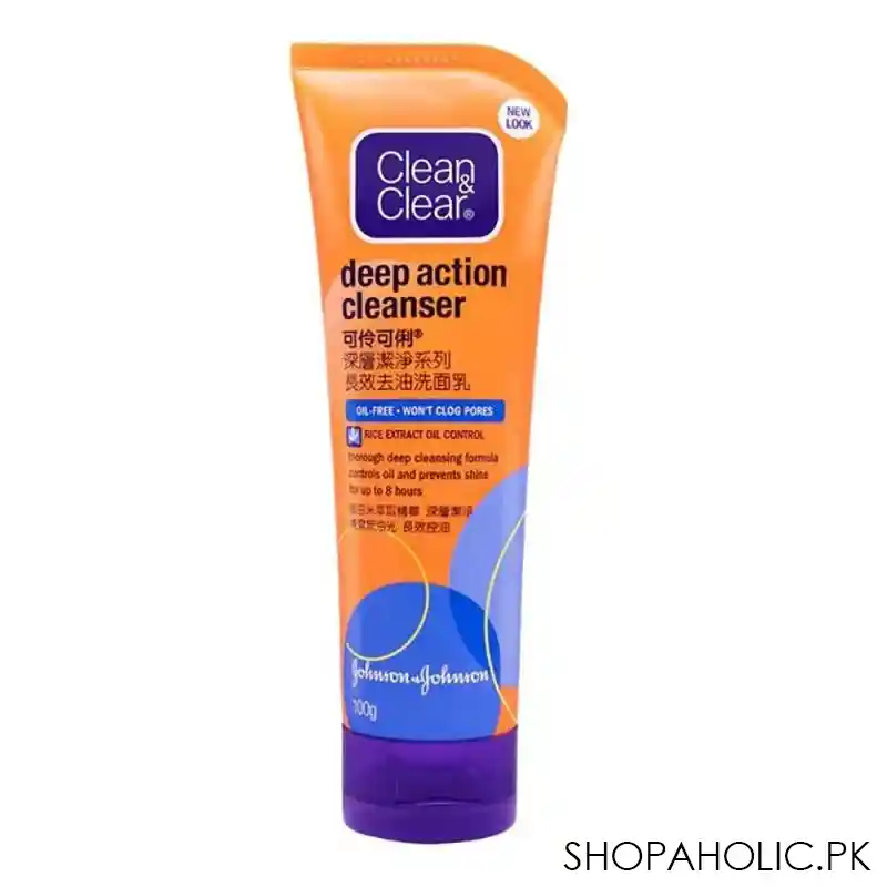 clean & clear improved formula deep action cleanser, oil free, 100g main image