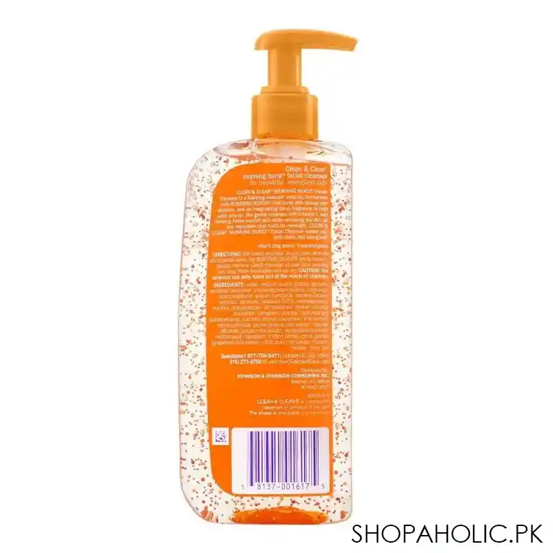 clean & clear morning burst oil free facial cleanser, 240ml image2