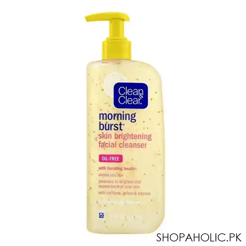 clean & clear morning burst oil free skin brightening facial cleanser, 240ml main image