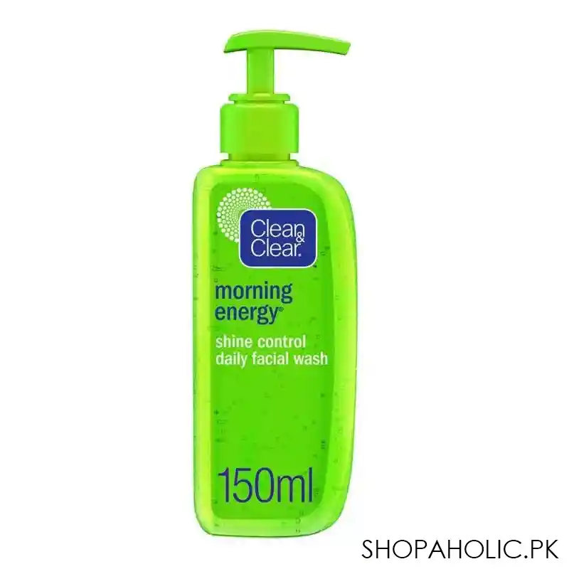 clean & clear morning energy shine control daily facial wash, oil free, 150ml main image