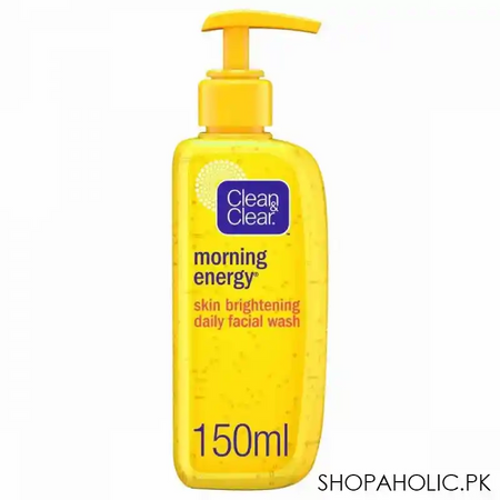 clean & clear morning energy skin brightening daily facial wash, oil free, 150ml main image