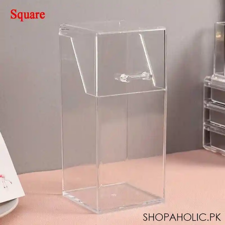 clear acrylic makeup brush holder dustproof organizer storage case with pearls image6