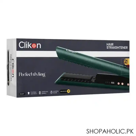clickon cordless rechargeable hair straightener, 4000mah, ck 3317 image3