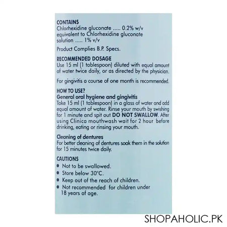 Clinica Mouth Wash, 250ml - Image 3