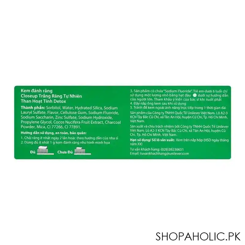 closeup power white charcoal detox toothpaste, 180g image3