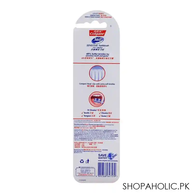 colgate 360 degree sensitive pro relief ultra soft tooth brush image3