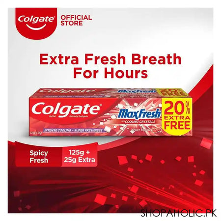 Colgate Max Fresh Red Gel Spicy Fresh Tooth Paste 125g+25g 20% Extra Free - Image 4