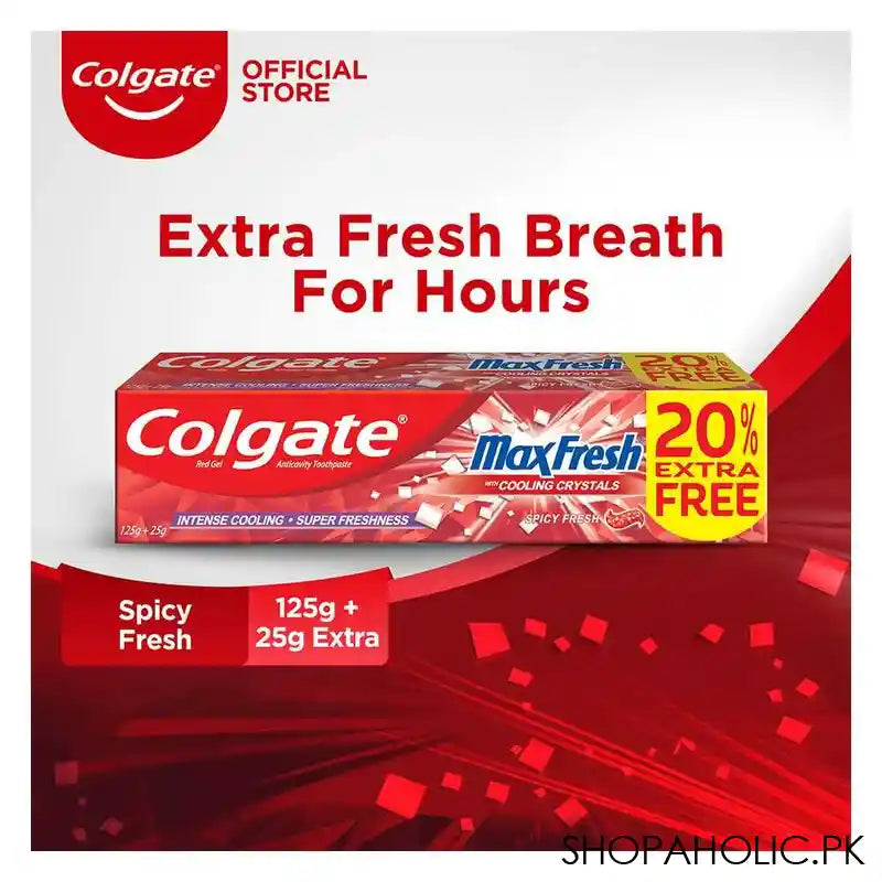 Colgate Max Fresh Red Gel Spicy Fresh Tooth Paste 125g+25g 20% Extra Free - Image 4