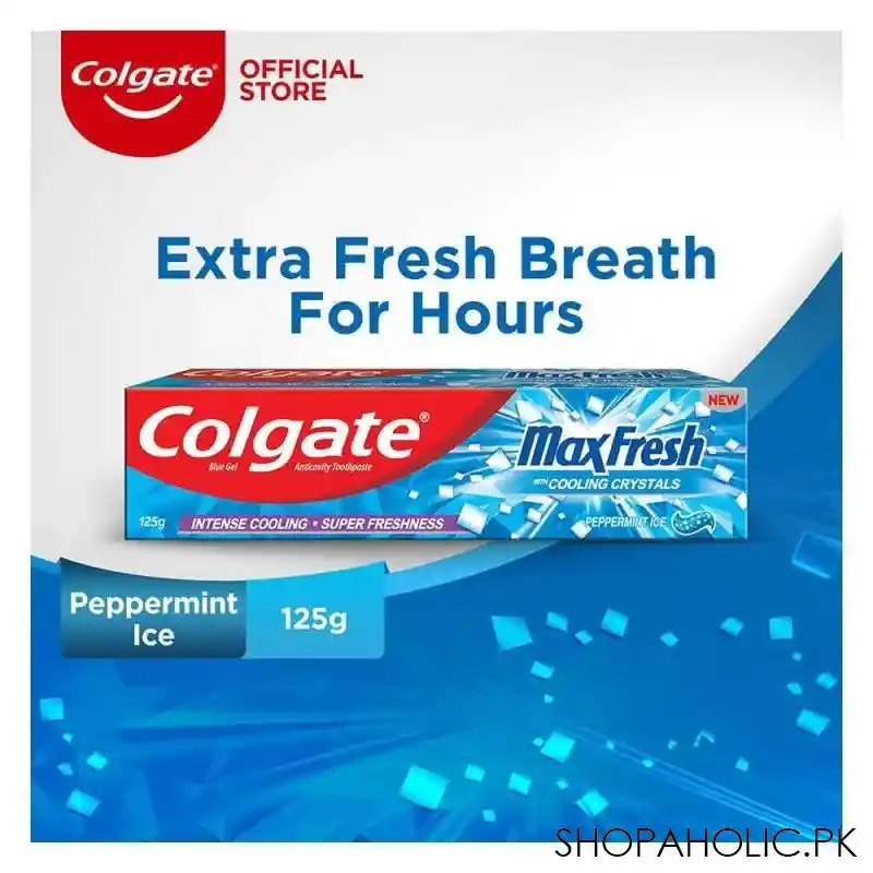 colgate maxfresh blue gel peppermint ice toothpaste 125gm main image