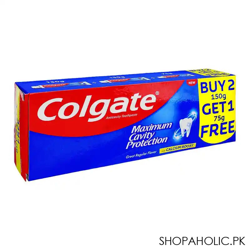 Colgate Maximum Cavity Protection Toothpaste, Buy-2 150g Get-1 75g Free - Main Image
