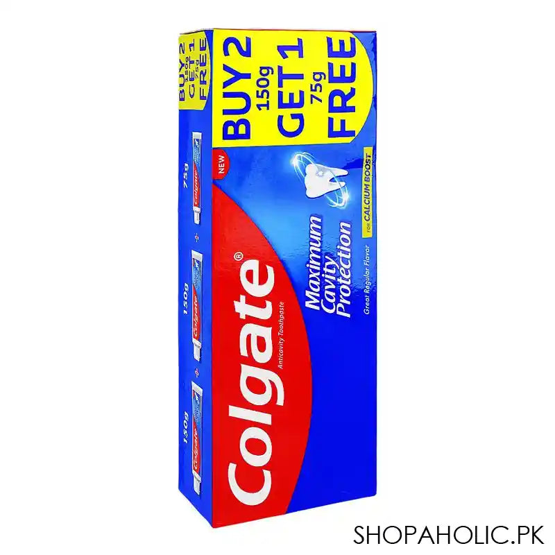 Colgate Maximum Cavity Protection Toothpaste, Buy-2 150g Get-1 75g Free - Image 3