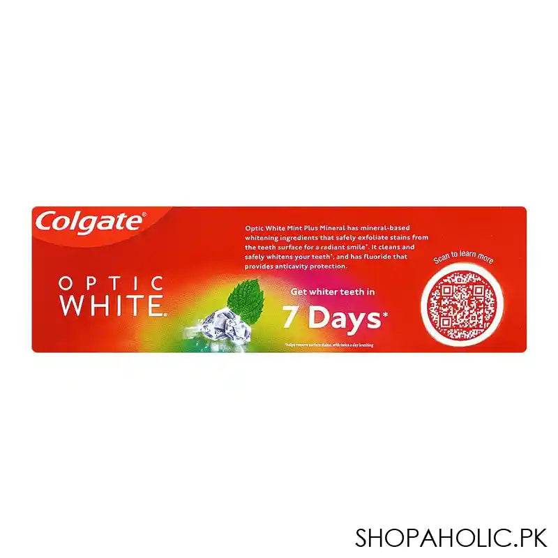 Colgate Optic White Mint Plus Mineral Toothpaste, 100g - Image 2