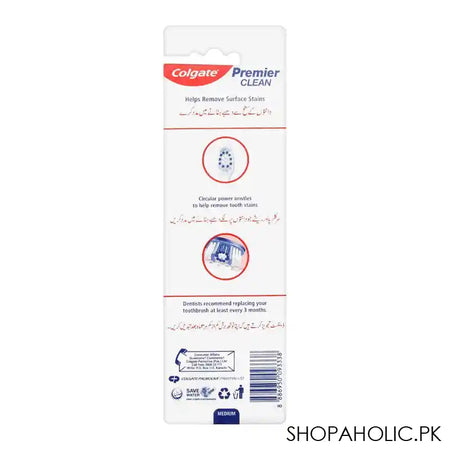 Colgate Premier Clean Toothbrush, Medium, 2-Pack - Image 2