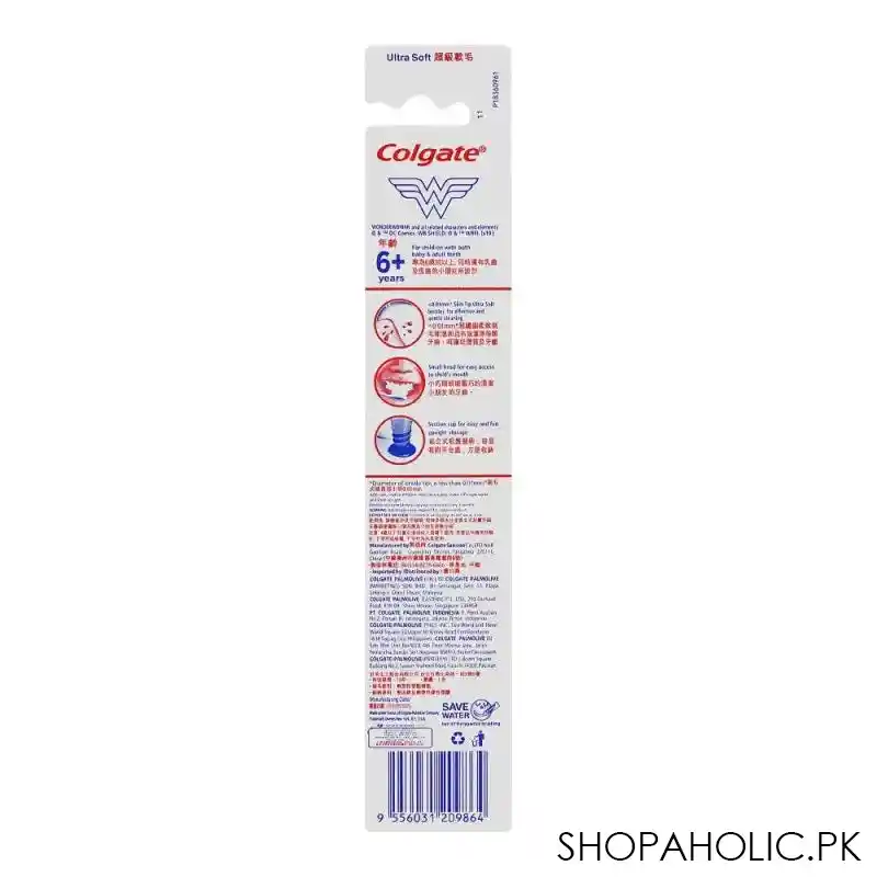 colgate wonder woman 6 years+ toothbrush, ultra soft image2