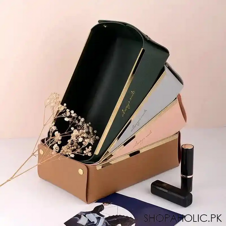 collapsible faux leather large capacity sundries organizer box image4