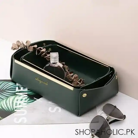 collapsible faux leather large capacity sundries organizer box image5