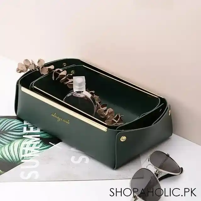 collapsible faux leather large capacity sundries organizer box image5