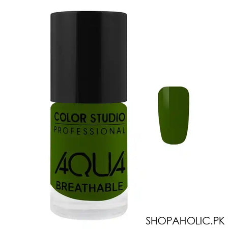 Color Studio Aqua Breathable Nail Polish, Jungle Green, 6ml - Main Image