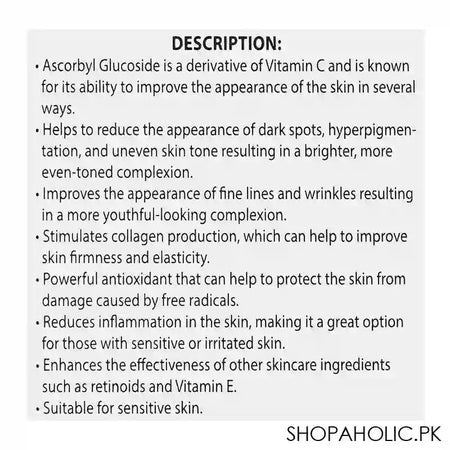 Color Studio Ascorbyl Glucoside Solution 5% Brightening Serum, Vitamin C, 30ml - Image 4