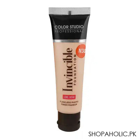 Color Studio Flawless Photo Finish Makeup Invincible Foundation, Long Wear, Water Resistant, SPF 12, 30ml, N30 Beigey - Image 4