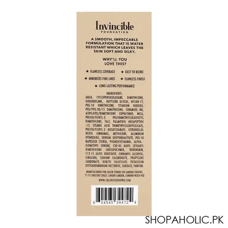 Color Studio Flawless Photo Finish Makeup Invincible Foundation, Long Wear, Water Resistant, SPF 12, 30ml, W20 Medium Beigey - Image 6