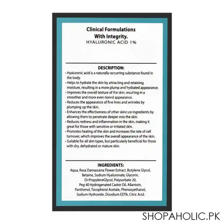 color studio hyaluronic acid 1% serum, hydrating support formula, 30ml image2