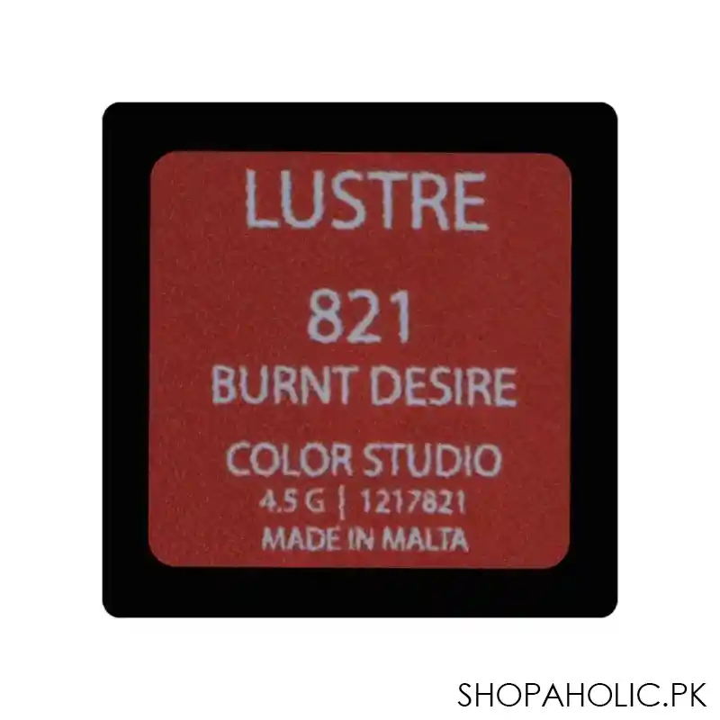 color studio lustre lipstick, 821 burnt desire image5