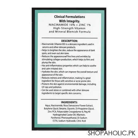 Color Studio Niacinamide 10% + Zinc PCA 1% Serum, All Skin Types, 30ml - Image 3