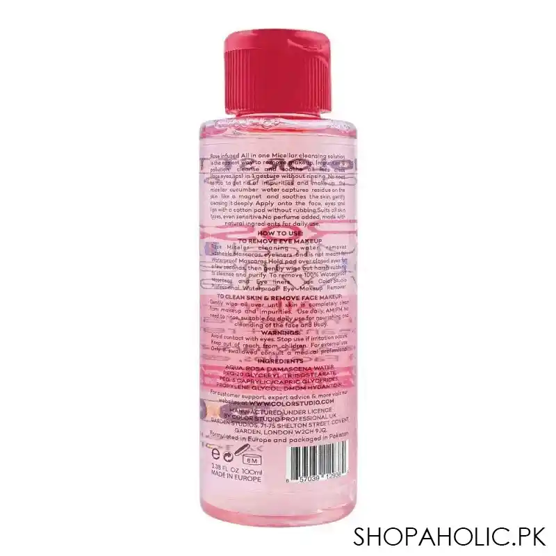 color studio rose all in 1 miceller cleansing water, 100ml image2