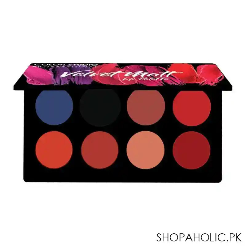 color studio velvet matt lip palette, 8 shades image2