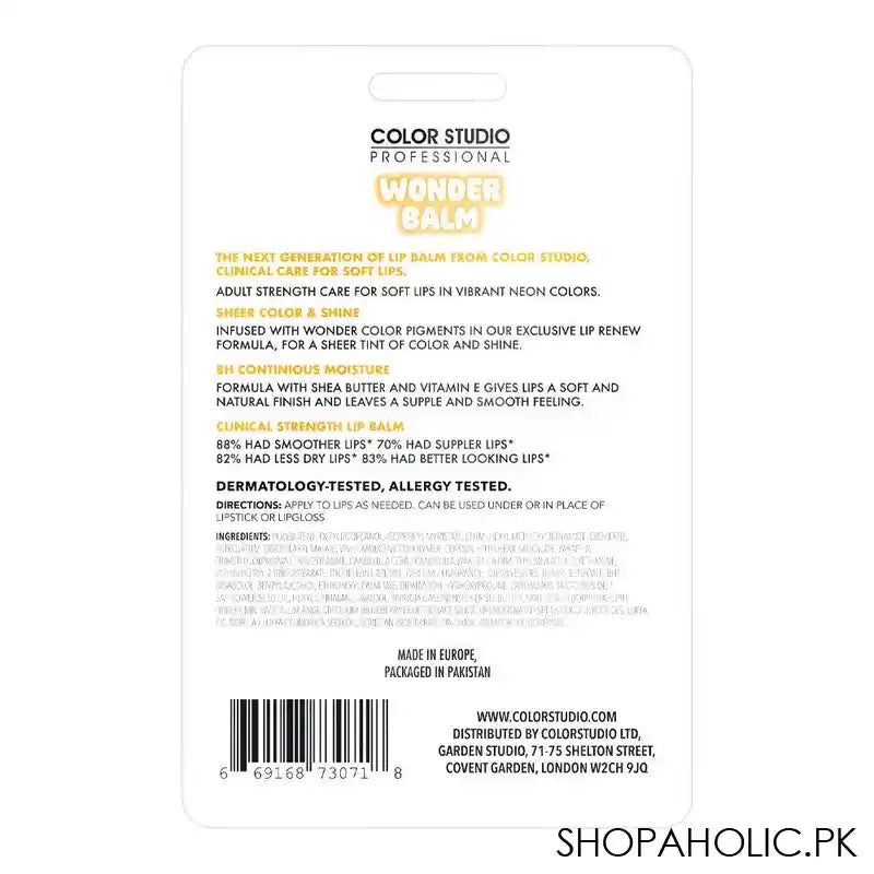 Color Studio Wonder Moisturising Lip Balm, Mango - Image 2