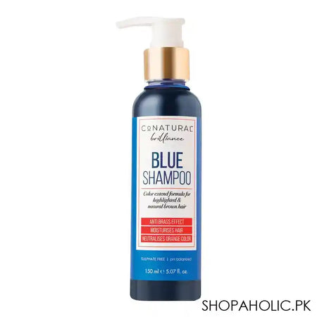 CoNatural Brilliance Blue Shampoo, For Natural Brown Hair, 150ml - Main Image