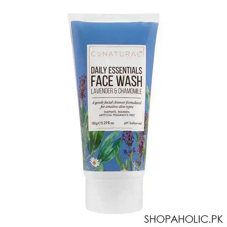 conatural daily essentials lavender & camomile face wash, 150ml main image