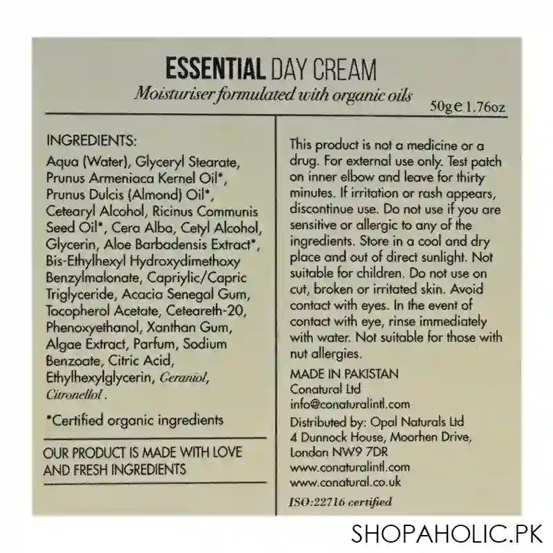 conatural essential day cream, sulfate & paraben free, for al skin types, 50g image4