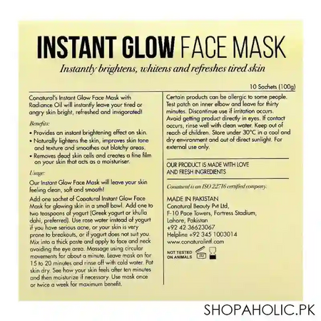 conatural instant glow face mask with radiance oil, paraben/sls free, for all skin types, 100g image3