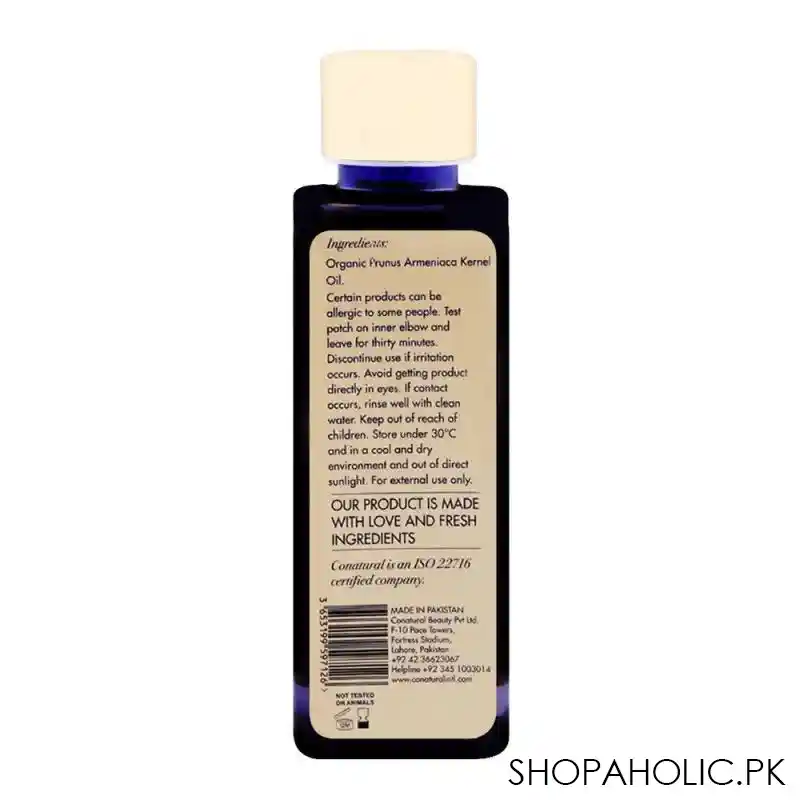 conatural organic sweet apricot kernel oil, 120ml image2